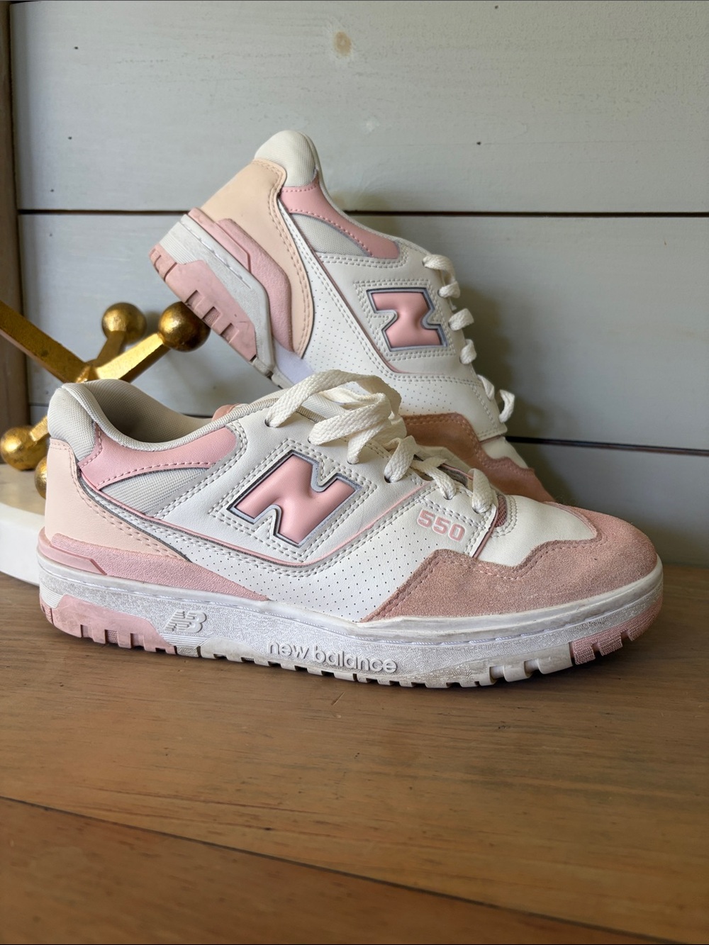 New Balance 550 Sneakers – Pink & Cream – Women’s US 9.5 (Fits Like a True 9)
